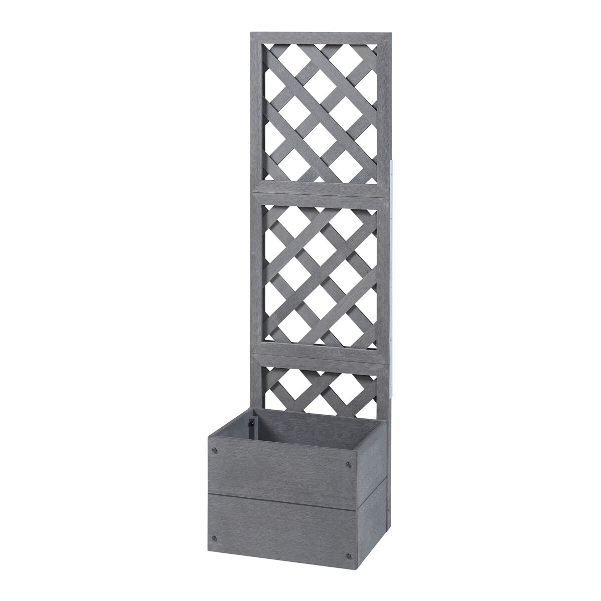 Jardinera amstelveen con enrejado wpc 135x40x30cm - gris [en.casa]