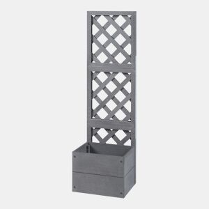Vaso Amstelveen com treliça WPC 135x40x30cm - Cinzento en.casa
