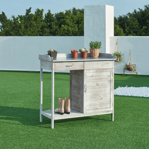 Mesa de Jardim Aliano Spruce 98x48x94cm - Cinzento casa.pro