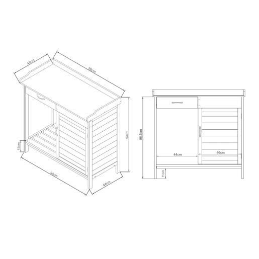 Mesa de Jardim Aliano Spruce 98x48x94cm - Cinzento casa.pro