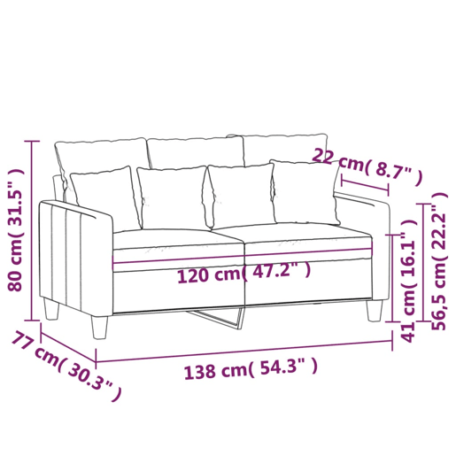 vidaXL Sofá de 2 lugares tecido 120 cm castanho vidaXL Sofá de 2 lugares tecido 120 cm castanho