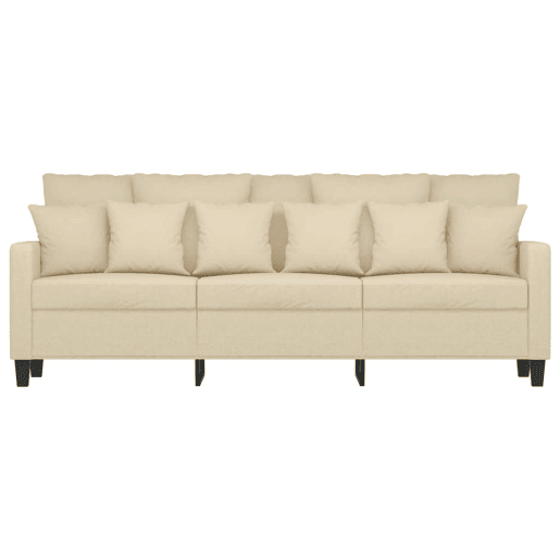 vidaXL Sofá de 3 lugares tecido 180 cm cor creme