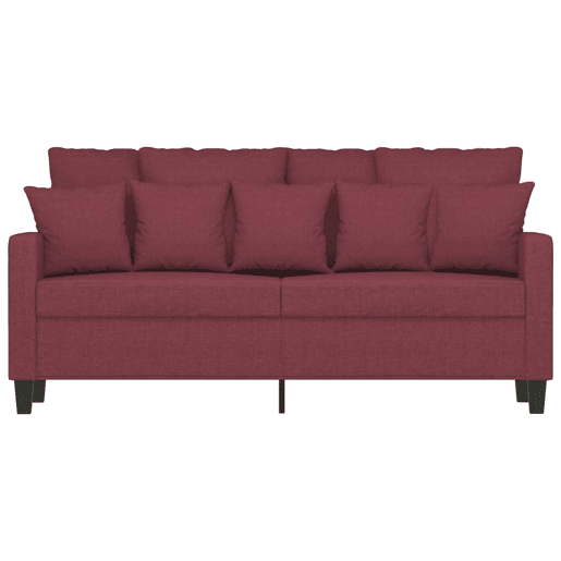 vidaXL Sofá de 2 lugares tecido 140 cm vermelho tinto