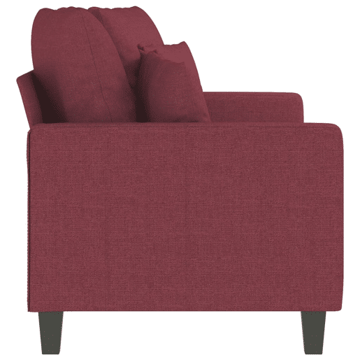 vidaXL Sofá de 2 lugares tecido 140 cm vermelho tinto