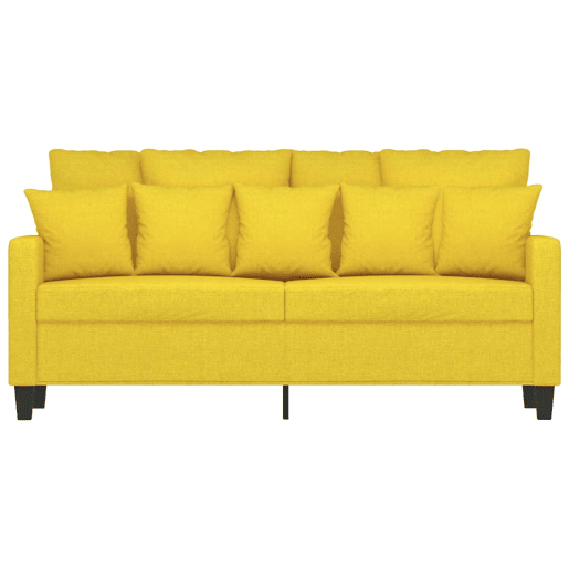 vidaXL Sofá de 2 lugares 140 cm tecido amarelo-claro vidaXL Sofá de 2 lugares 140 cm tecido amarelo-claro
