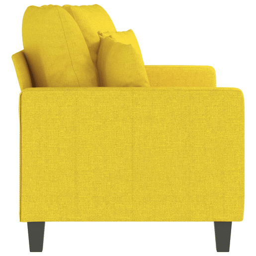 vidaXL Sofá de 2 lugares 140 cm tecido amarelo-claro vidaXL Sofá de 2 lugares 140 cm tecido amarelo-claro