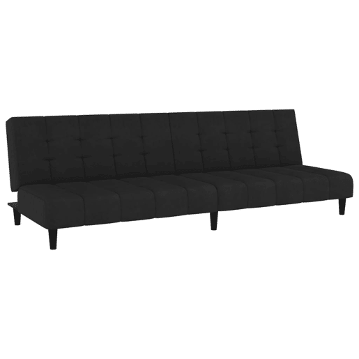 vidaXL Sofá-cama de 2 lugares veludo preto