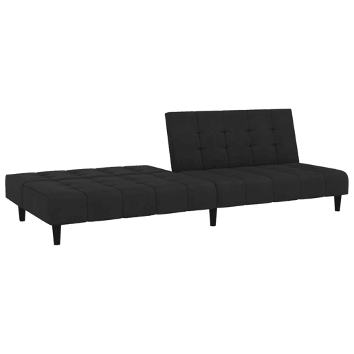 vidaXL Sofá-cama de 2 lugares veludo preto