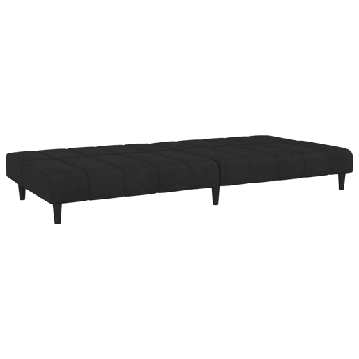 vidaXL Sofá-cama de 2 lugares veludo preto
