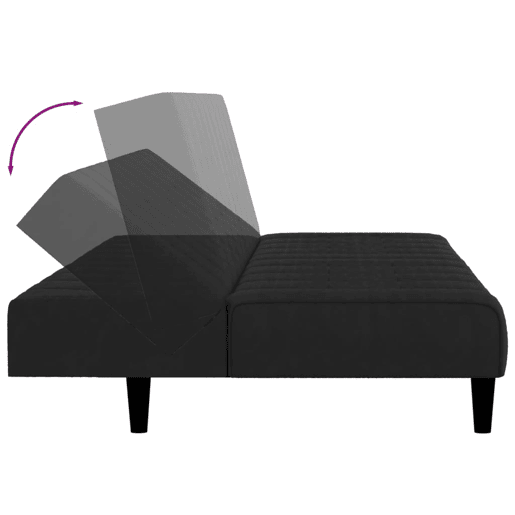 vidaXL Sofá-cama de 2 lugares veludo preto