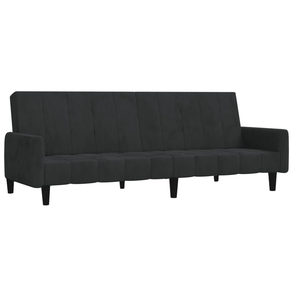 Vidaxl sofá cama de 2 plazas terciopelo negro