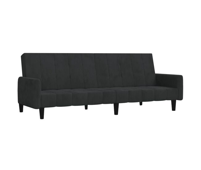 Vidaxl sofá cama de 2 plazas terciopelo negro