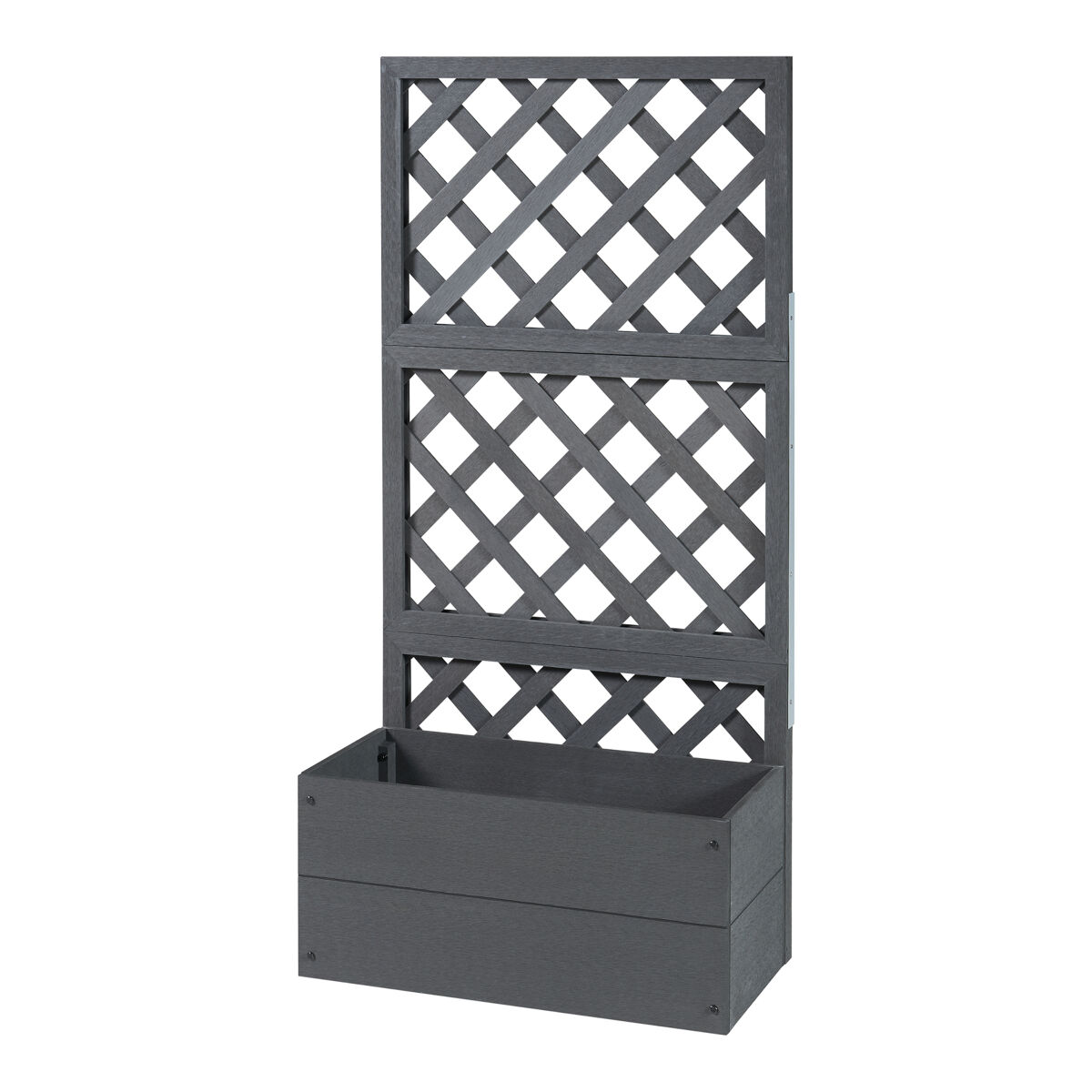 Jardinera amstelveen con enrejado wpc 135x65x30cm - gris [en.casa]