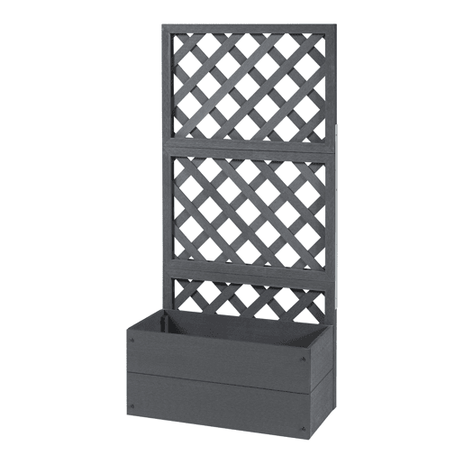 Vaso Amstelveen com treliça WPC 135x65x30cm - Cinzento en.casa