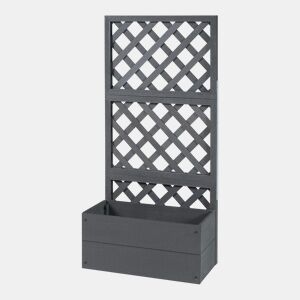 Vaso Amstelveen com treliça WPC 135x65x30cm - Cinzento en.casa