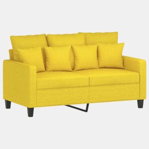 vidaXL Sofá de 2 lugares 120 cm tecido amarelo-claro
