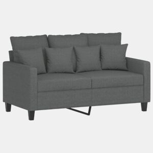 vidaXL Sofá de 2 lugares em tecido 120 cm cinzento-escuro