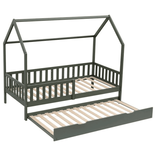 Cama cabaña nido verde 190x90cm para niños MARCEAU Cama cabaña nido verde 190x90cm para niños MARCEAU