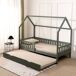 Cama nido de madera para niños MARCEAU 98x197 Cama nido de madera para niños MARCEAU 98x197 Verde