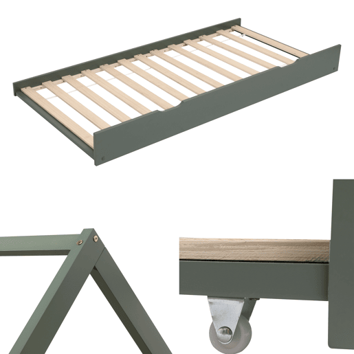 Cama cabaña nido verde 190x90cm para niños MARCEAU Cama cabaña nido verde 190x90cm para niños MARCEAU