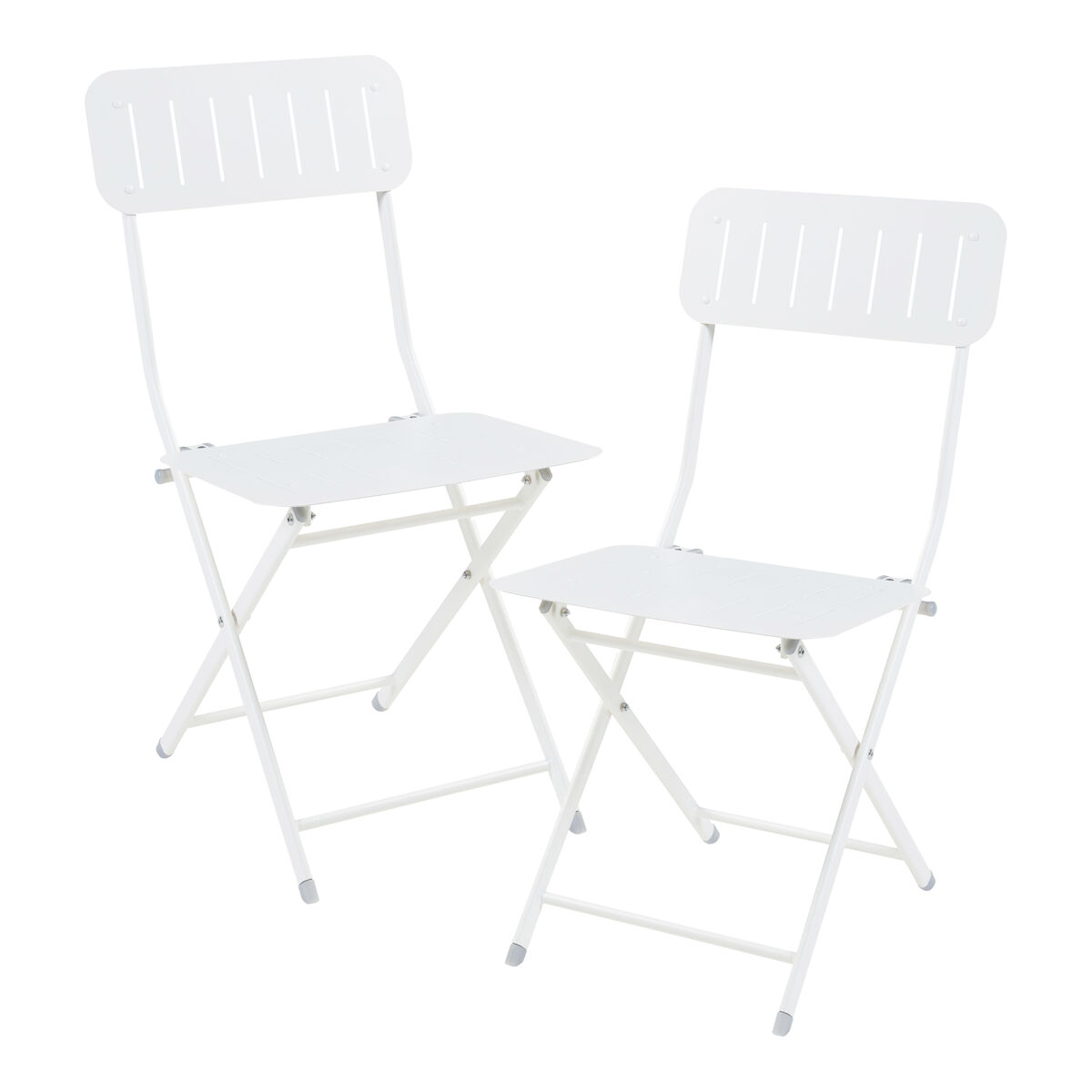 set de 2 sillas plegables sande acero 85x42x50cm - blanco encasa