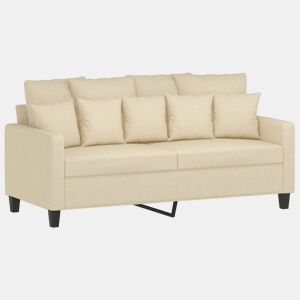 vidaXL Sofá de 2 lugares tecido 140 cm cor creme