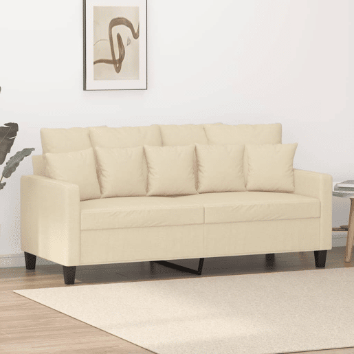 vidaXL Sofá de 2 lugares tecido 140 cm cor creme vidaXL Sofá de 2 lugares tecido 140 cm cor creme