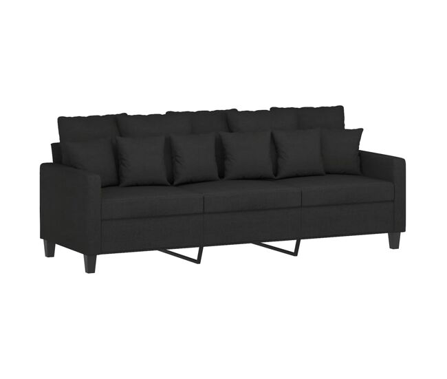 Vidaxl sofá de 3 plazas de tela negro 180 cm