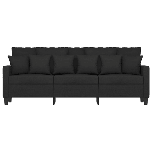 vidaXL Sofá de 3 lugares tecido 180 cm preto