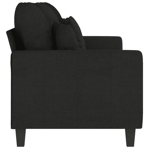 vidaXL Sofá de 3 lugares tecido 180 cm preto