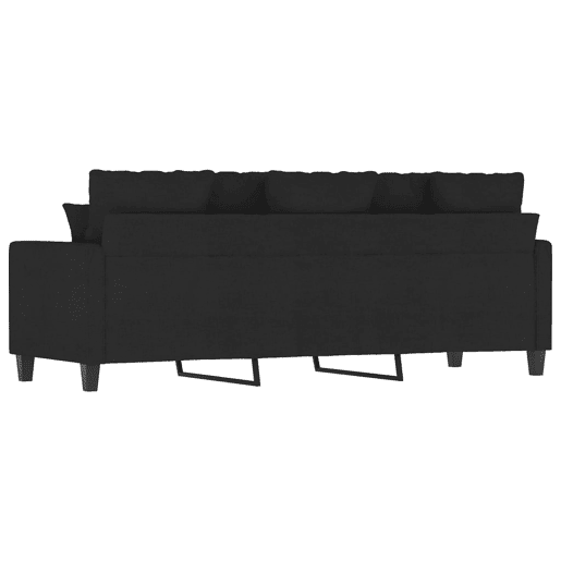 vidaXL Sofá de 3 lugares tecido 180 cm preto