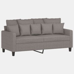 vidaXL Sofá de 2 lugares tecido 140 cm cinzento-acastanhado