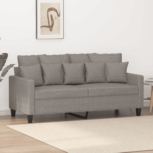 vidaXL Sofá de 2 lugares tecido 140 cm cinzento-acastanhado vidaXL Sofá de 2 lugares tecido 140 cm cinzento-acastanhado