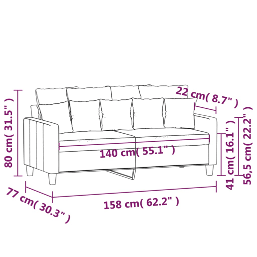vidaXL Sofá de 2 lugares tecido 140 cm cinzento-acastanhado vidaXL Sofá de 2 lugares tecido 140 cm cinzento-acastanhado