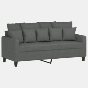 vidaXL Sofá de 2 lugares em tecido 140 cm cinzento-escuro