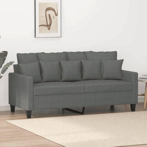 vidaXL Sofá de 2 lugares em tecido 140 cm cinzento-escuro vidaXL Sofá de 2 lugares em tecido 140 cm cinzento-escuro