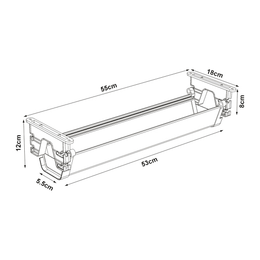 Suporte para cabos de secretária Skegness Metal 55x18x12cm - Branco pro.tec