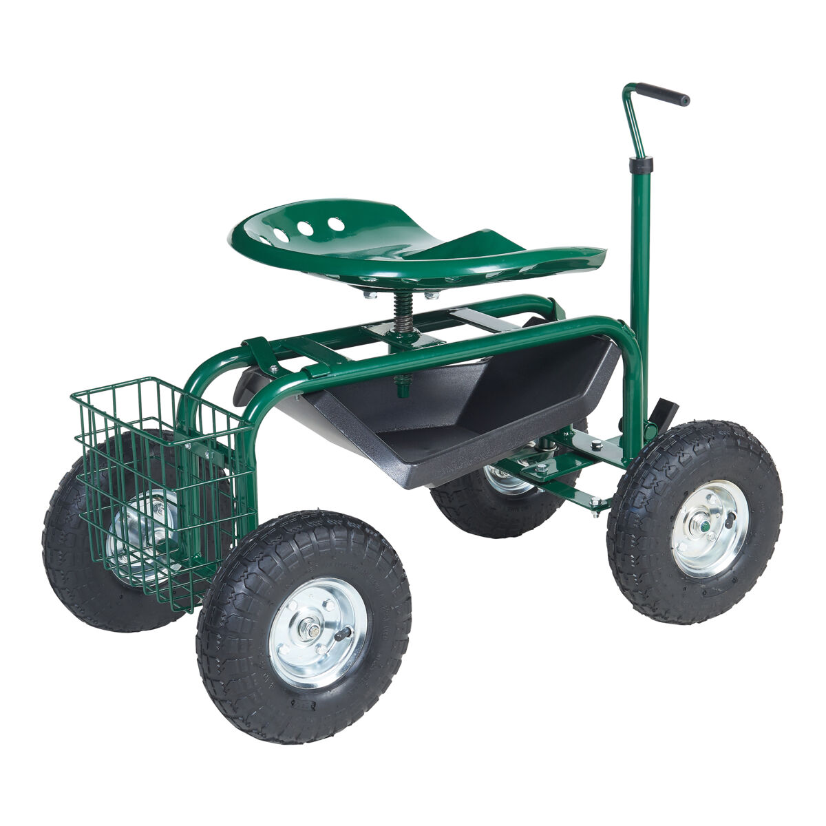Asiento de jardinería Casarano con ruedas acero