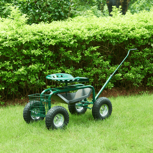 Assento de jardim Casarano com rodízios em aço 81x45cm - Verde pro.tec