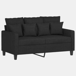 vidaXL Sofá de 2 lugares tecido 120 cm preto