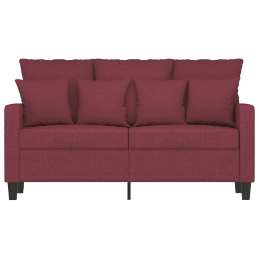 vidaXL Sofá de 2 lugares tecido 120 cm vermelho tinto vidaXL Sofá de 2 lugares tecido 120 cm vermelho tinto