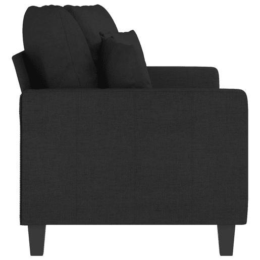 vidaXL Sofá de 2 lugares tecido 140 cm preto vidaXL Sofá de 2 lugares tecido 140 cm preto