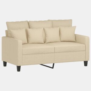 vidaXL Sofá de 2 lugares tecido 120 cm cor creme