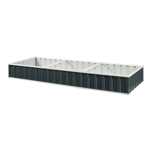 Canteiro elevado Albrandswaard aço 258x90x30cm - Antracite en.casa
