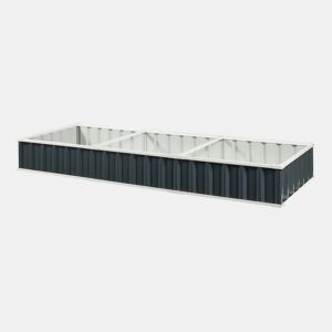 Canteiro elevado Albrandswaard aço 258x90x30cm - Antracite en.casa