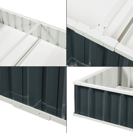 Canteiro elevado Albrandswaard aço 258x90x30cm - Antracite en.casa