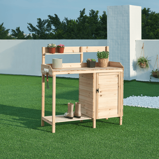 Mesa de Jardim Alessano Spruce 110x107x46cm - Cor de madeira casa.pro