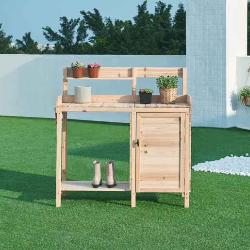 Mesa de Jardim Alessano Spruce 110x107x46cm - Cor de madeira casa.pro
