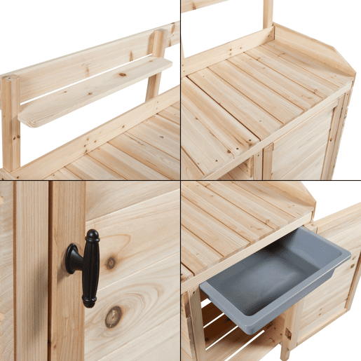 Mesa de Jardim Alessano Spruce 110x107x46cm - Cor de madeira casa.pro