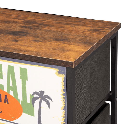 Max Home Vintage Cómoda de 14 gavetas em tecido com design retro
